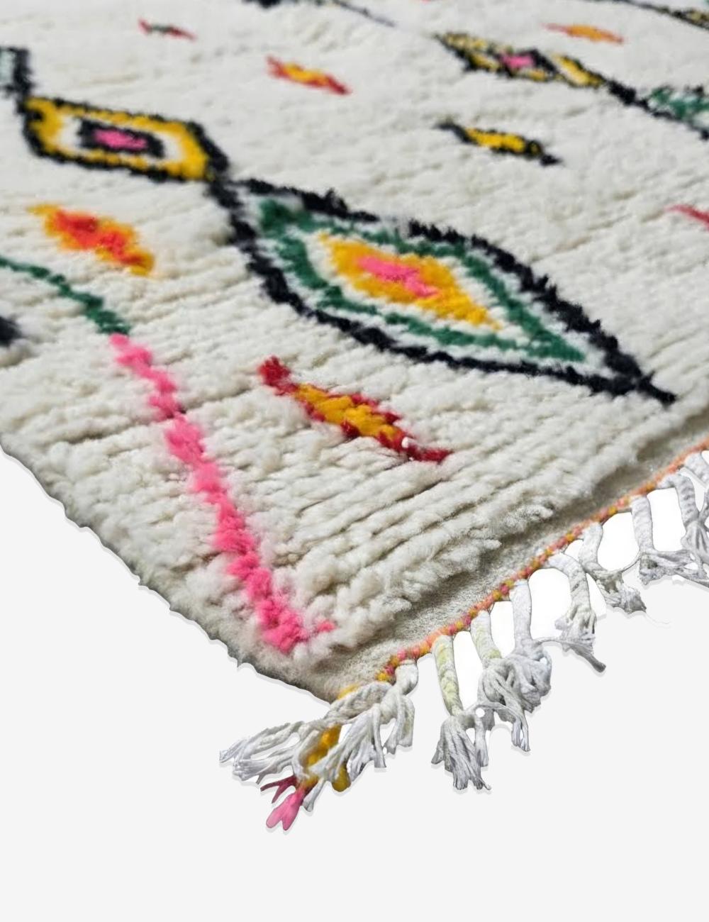 Handwoven Azilal Wool Rug 7.3 x 6.4 ft / 221 x 197 cm