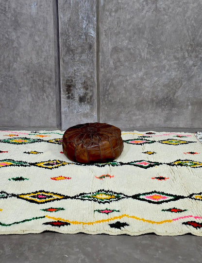 Handwoven Azilal Wool Rug 7.3 x 6.4 ft / 221 x 197 cm
