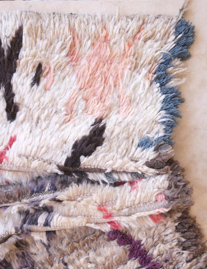 Handwoven Berber Wool Rug with Tribal Patterns 5.7 x 2.8 ft / 174 x 86 cm - Surcoma