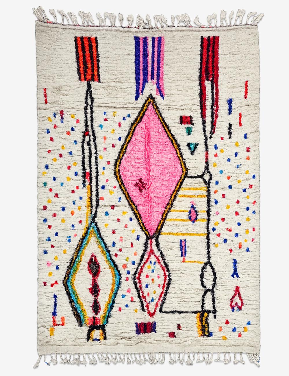 Handwoven Colorful Azilal Rug 9.8 x 6.2 ft / 300 x 190 cm