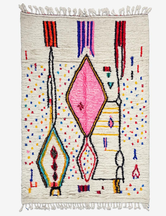 Handwoven Colorful Azilal Rug 9.8 x 6.2 ft / 300 x 190 cm