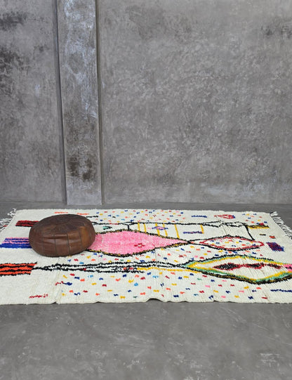 Handwoven Colorful Azilal Rug 9.8 x 6.2 ft / 300 x 190 cm