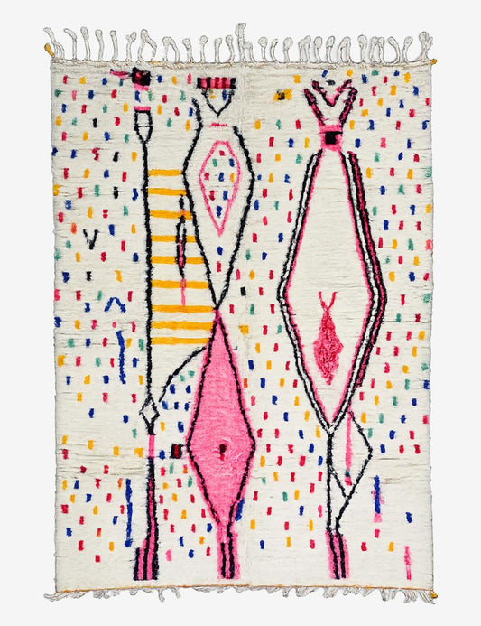 Handwoven Moroccan Azilal Wool Rug 10.1 x 6.5 ft / 309 x 200 cm