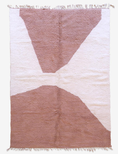 Handwoven Moroccan Dark Peach Wool Rug 11.5 x 8.3 ft / 351 x 255 cm - Surcoma