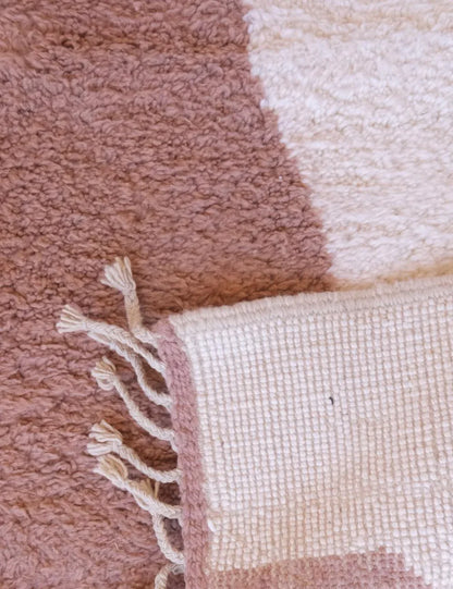 Handwoven Moroccan Dark Peach Wool Rug 11.5 x 8.3 ft / 351 x 255 cm - Surcoma