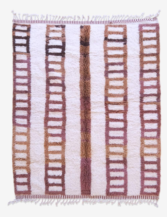 Handwoven Moroccan Mocha Wool Rug 9 x 7.1 ft / 273 x 218 cm