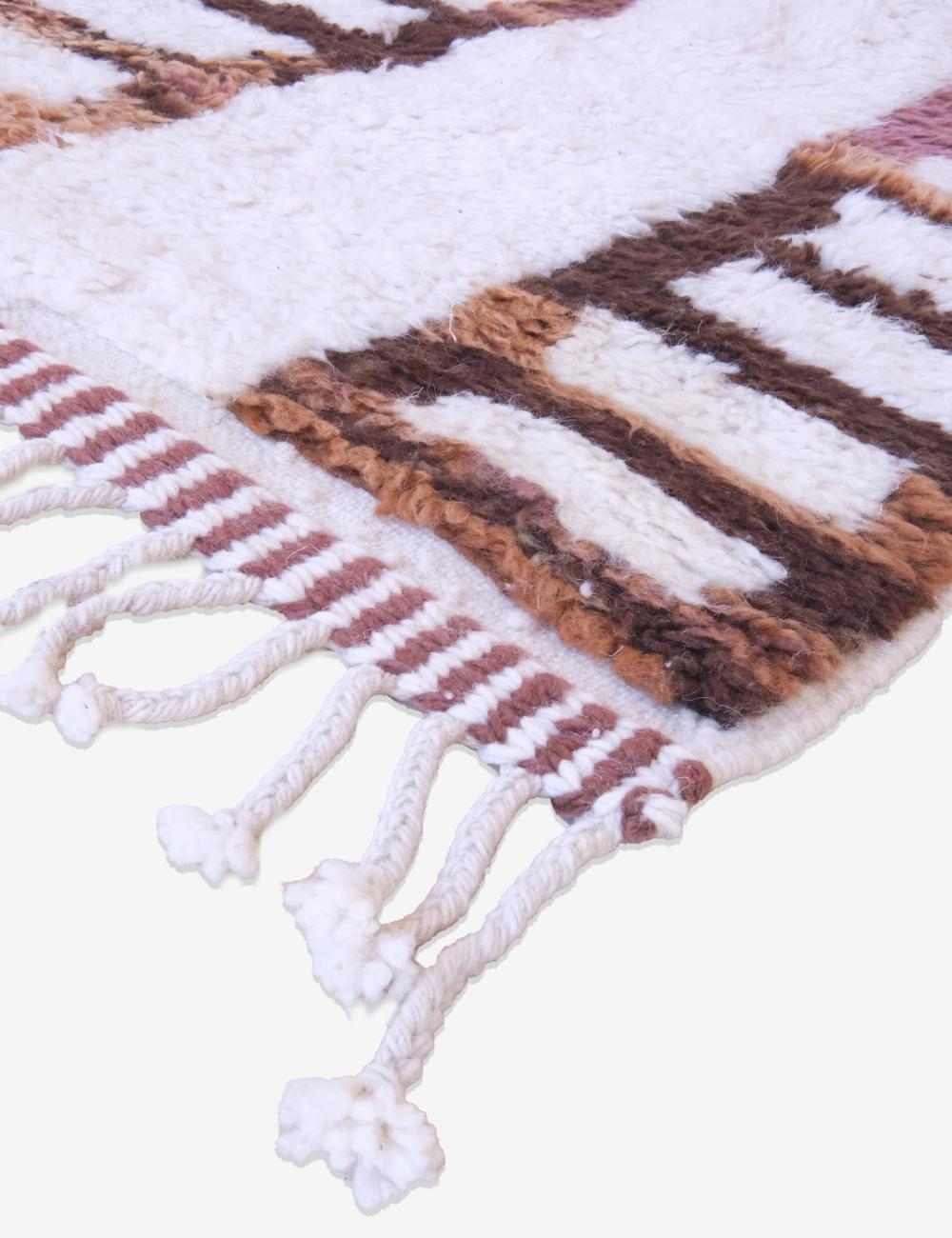 Handwoven Moroccan Mocha Wool Rug 9 x 7.1 ft / 273 x 218 cm
