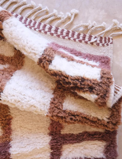Handwoven Moroccan Mocha Wool Rug 9 x 7.1 ft / 273 x 218 cm - Surcoma
