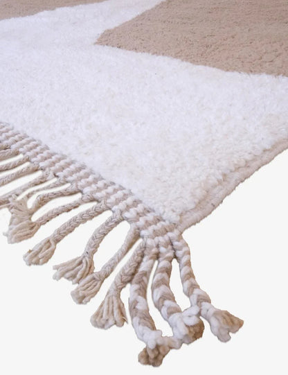 Handwoven Moroccan Tan Wool Rug 11.5 x 8.1 ft / 350 x 248 cm - Surcoma