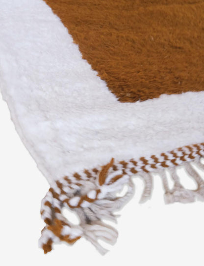 Moroccan Custom Caramel Brown Handwoven Wool Rug