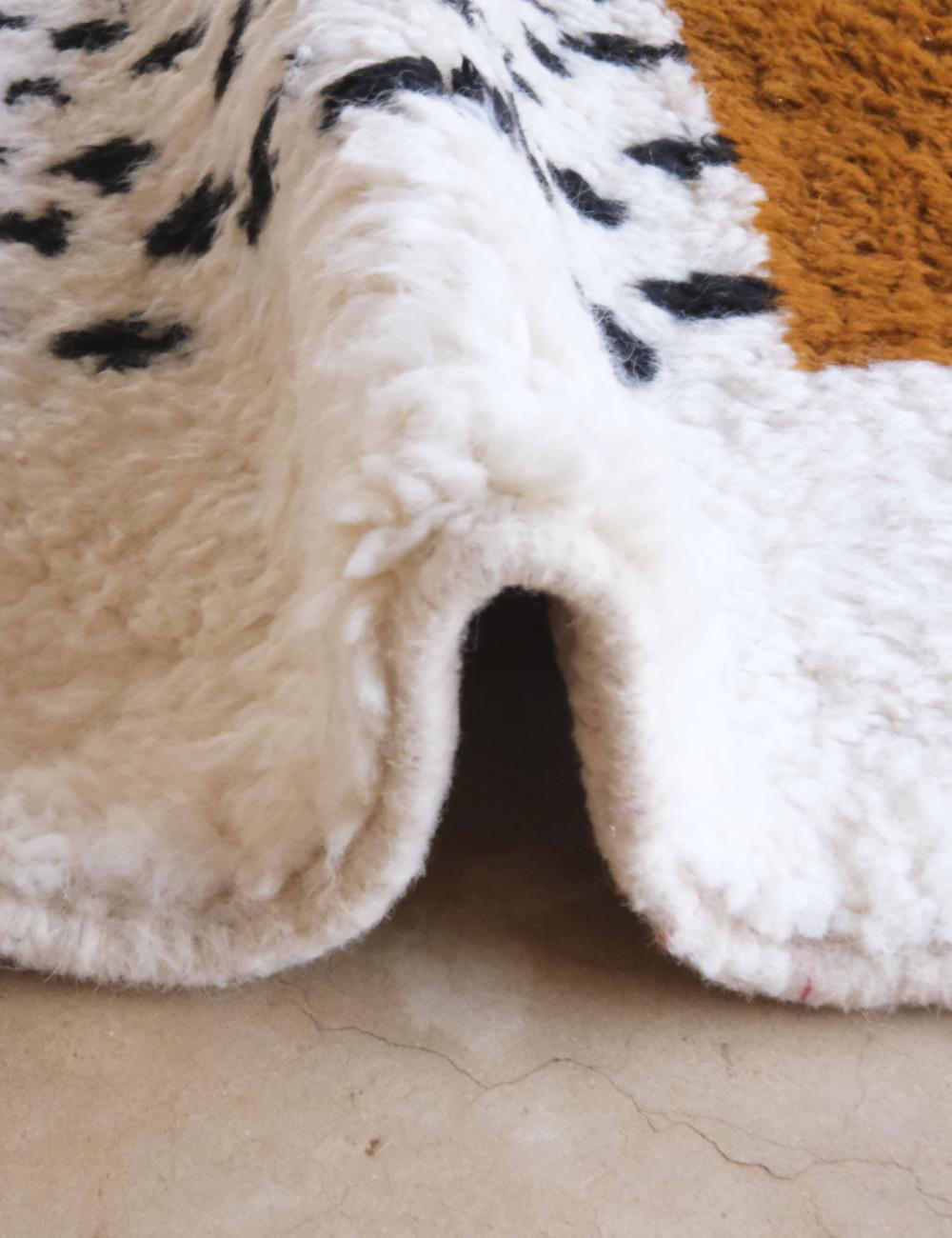 Moroccan Custom Caramel Brown Handwoven Wool Rug