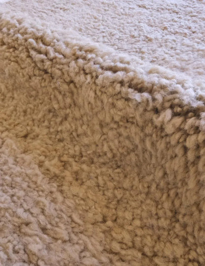 Handwoven Moroccan Tan Wool Rug 11.5 x 8.1 ft / 350 x 248 cm - Surcoma