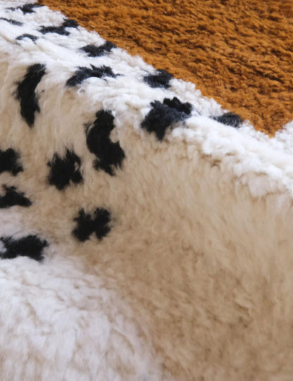 Moroccan Custom Caramel Brown Handwoven Wool Rug