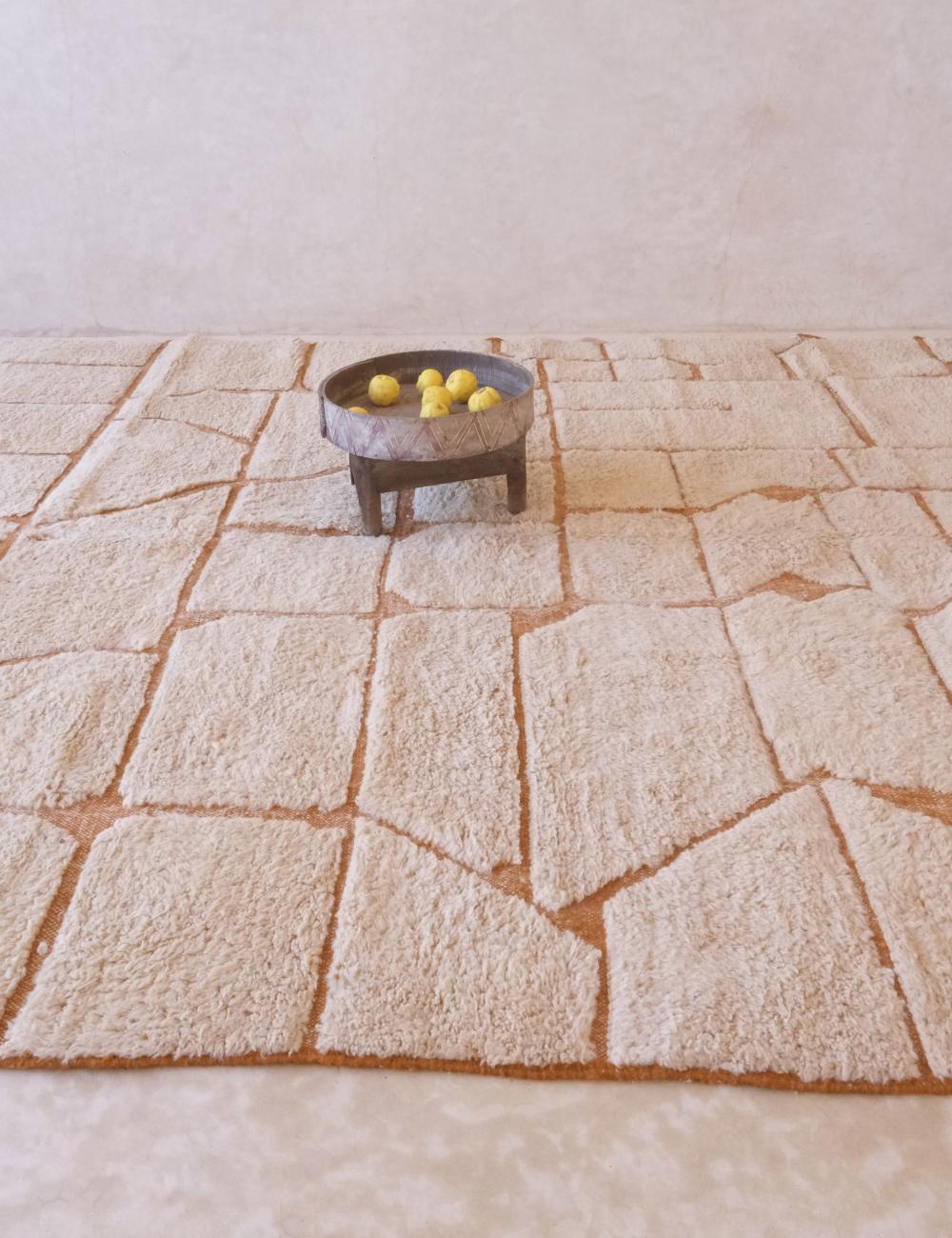 Handmade Moroccan Beige Modern Rug 9.8 x 8.3 ft / 298 x 253 cm