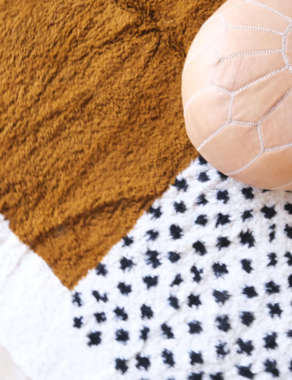 Moroccan Custom Caramel Brown Handwoven Wool Rug