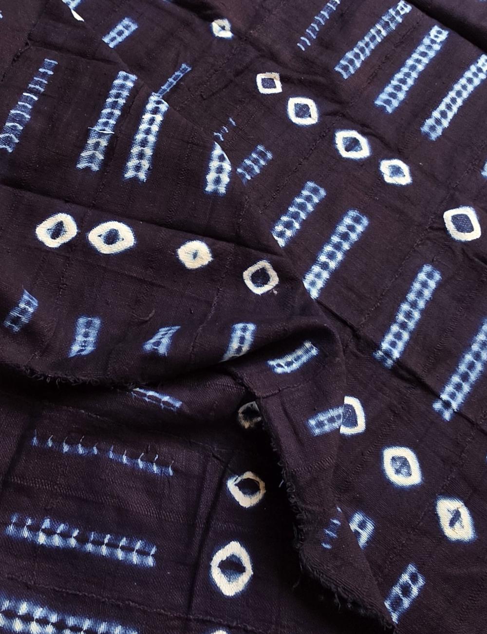 Indigo Mudcloth from Mali 4.1 x 3.9 ft / 152 x 115 cm