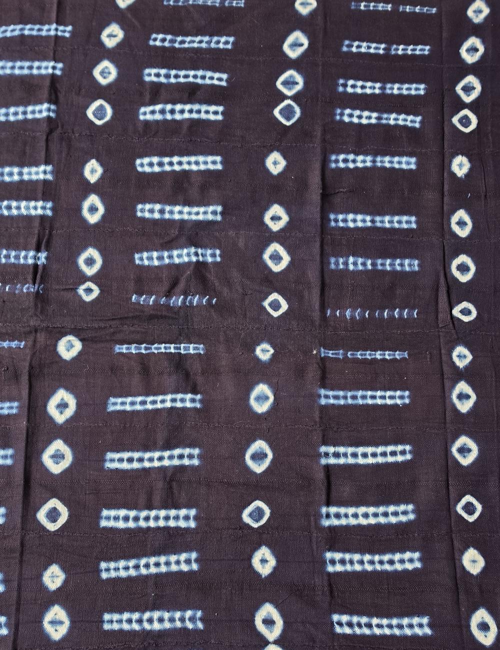 Indigo Mudcloth from Mali 4.1 x 3.9 ft / 152 x 115 cm