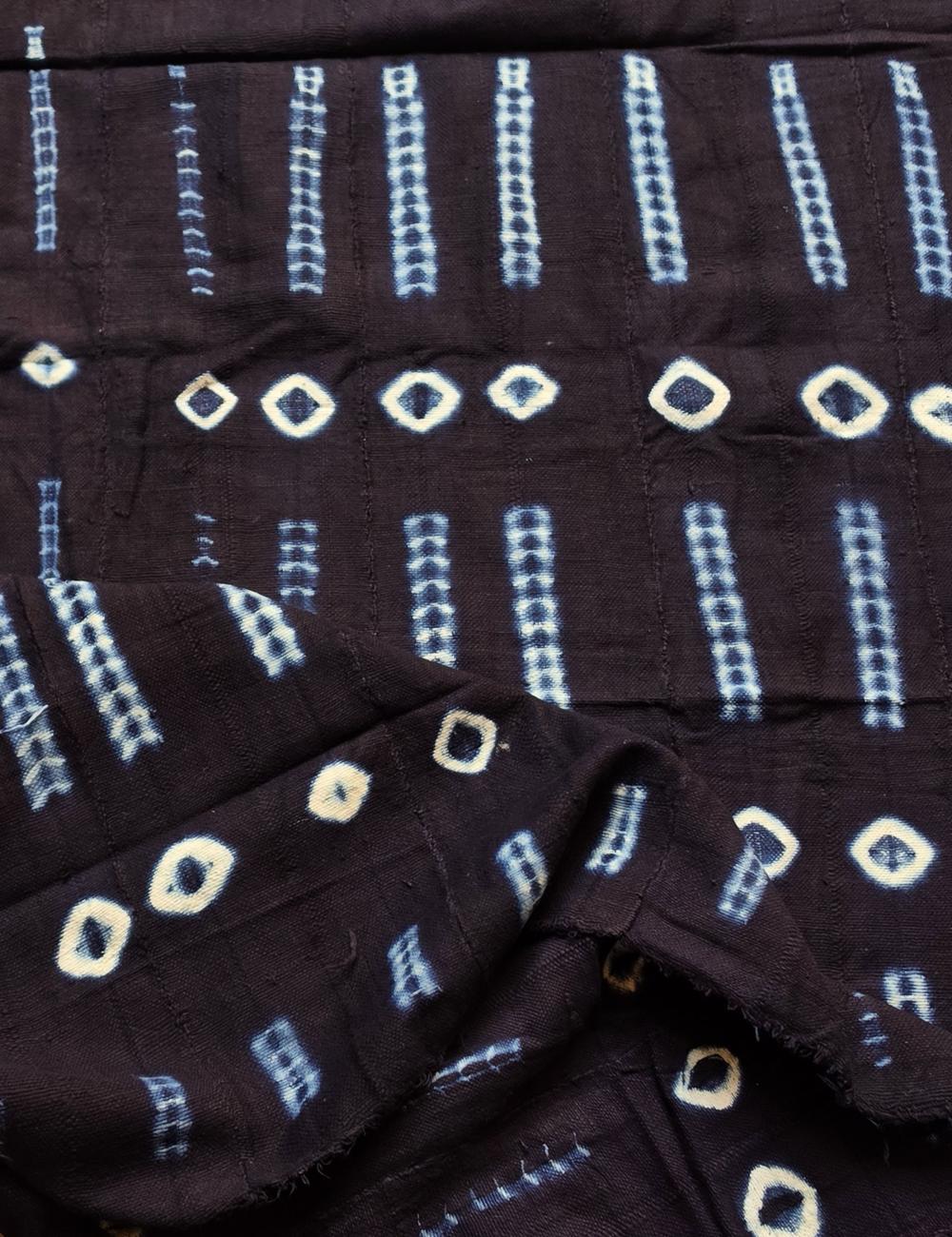 Indigo Mudcloth from Mali 4.1 x 3.9 ft / 152 x 115 cm