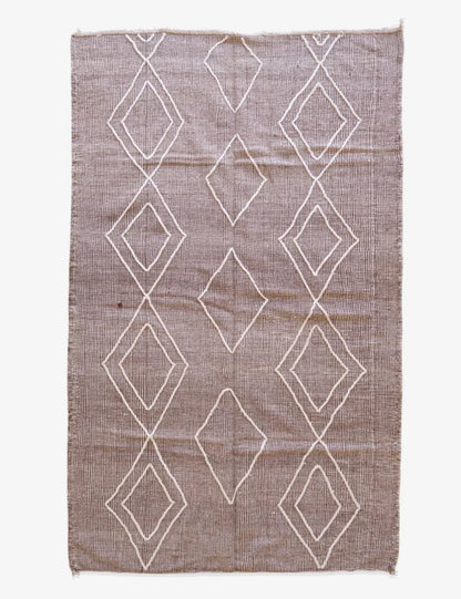 Kilim Beni Ourain Moroccan Rug 10.4 x 6.2 ft / 317 x 190 cm - Surcoma