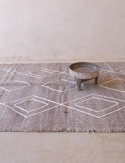 Kilim Beni Ourain Moroccan Rug 10.4 x 6.2 ft / 317 x 190 cm - Surcoma