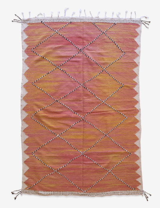 Kilim Moroccan Flatwoven Rug 9.8 x 6.3 ft / 300 x 192 cm
