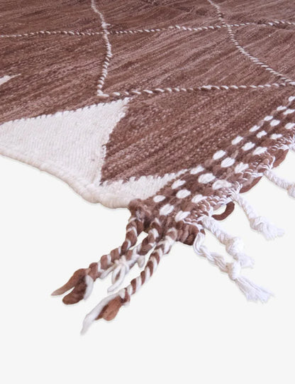 Brown Kilim Moroccan Rug 10 x 6.5 ft / 305 x 200 cm - Surcoma