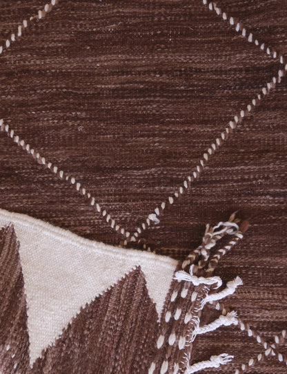 Brown Kilim Moroccan Rug 10 x 6.5 ft / 305 x 200 cm - Surcoma