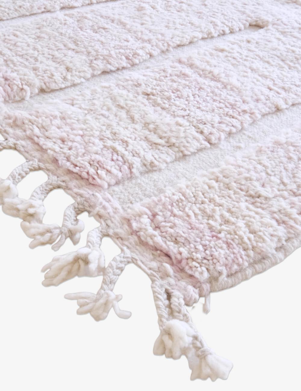 Custom Pale Pink Textured Moroccan Rug - Forma 81