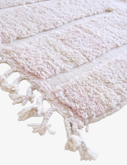 Custom Pale Pink Textured Moroccan Rug - Forma 81