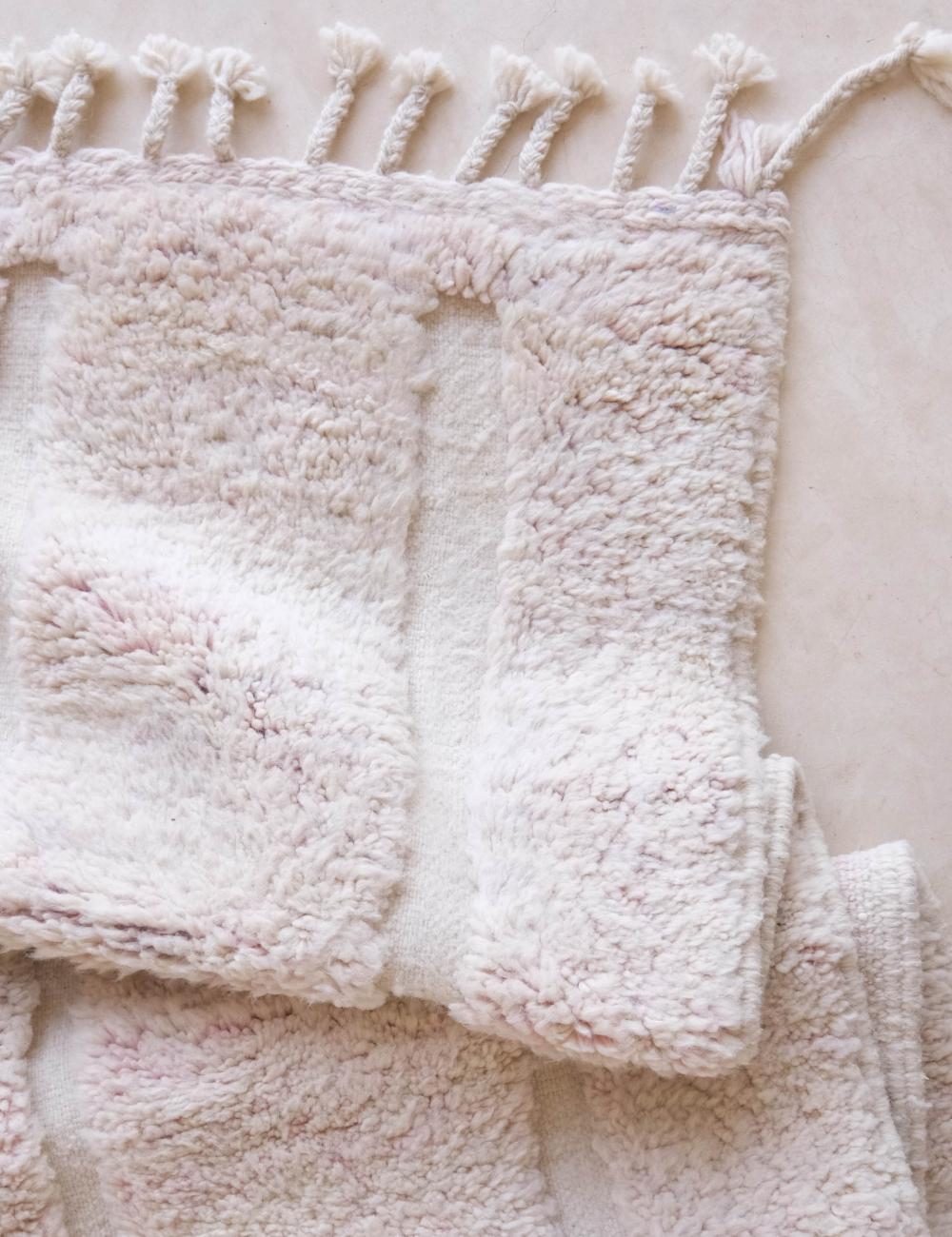 Custom Pale Pink Textured Moroccan Rug - Forma 81