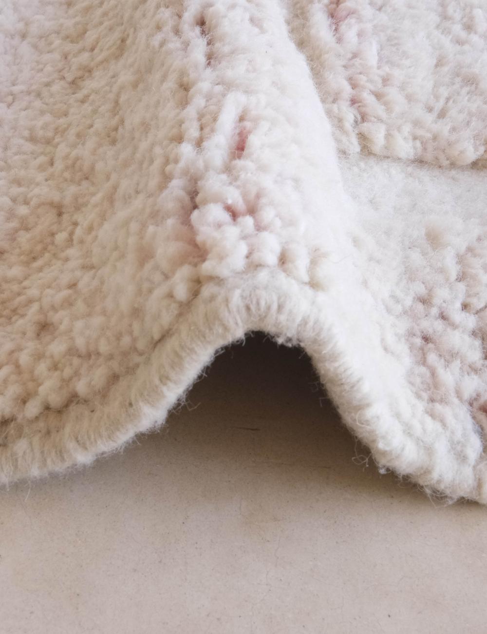 Custom Pale Pink Textured Moroccan Rug - Forma 81