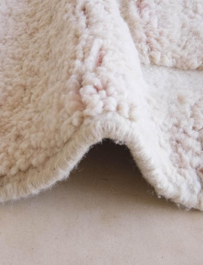Custom Pale Pink Textured Moroccan Rug - Forma 81