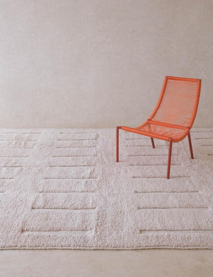 Custom Pale Pink Textured Moroccan Rug - Forma 81