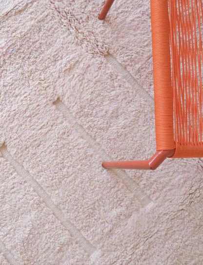 Custom Pale Pink Textured Moroccan Rug - Forma 81