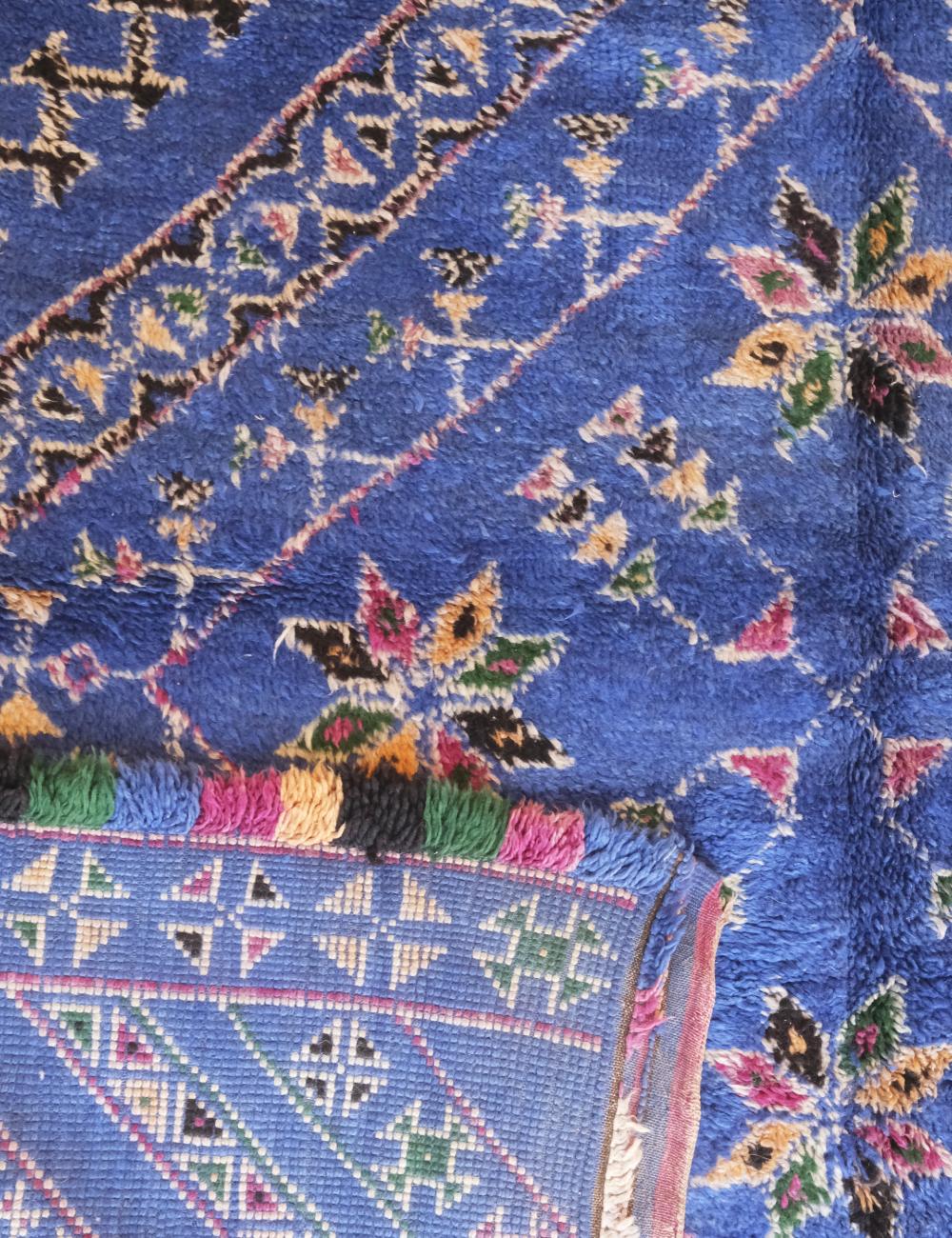 Masterpiece Indigo Blue Moroccan Rug 14.4 x 6.8 ft / 440 x 208 cm