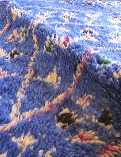 Masterpiece Indigo Blue Moroccan Rug 14.4 x 6.8 ft / 440 x 208 cm