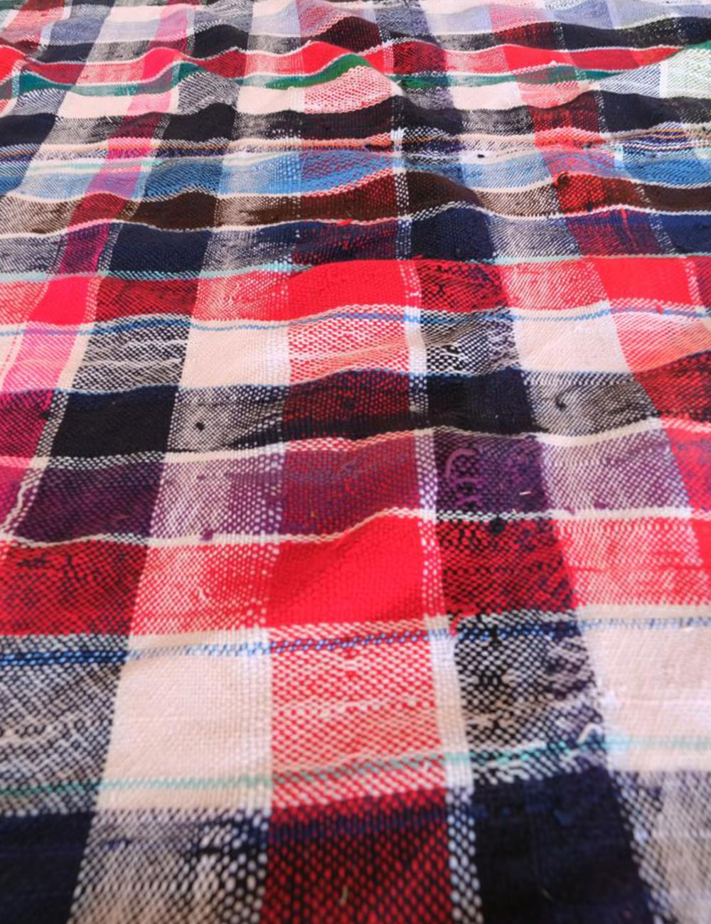 Moroccan Haik Berber Vintage Blanket 7.1 x 5 ft / 240 x 153 cm