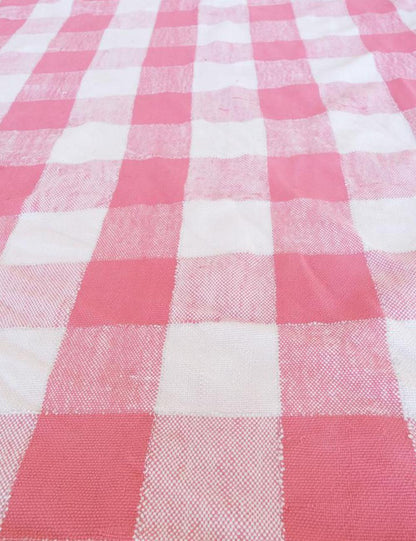 Pink Moroccan Checkered Throw Blanket 8.3 x 6.1 ft / 252 x 186 cm