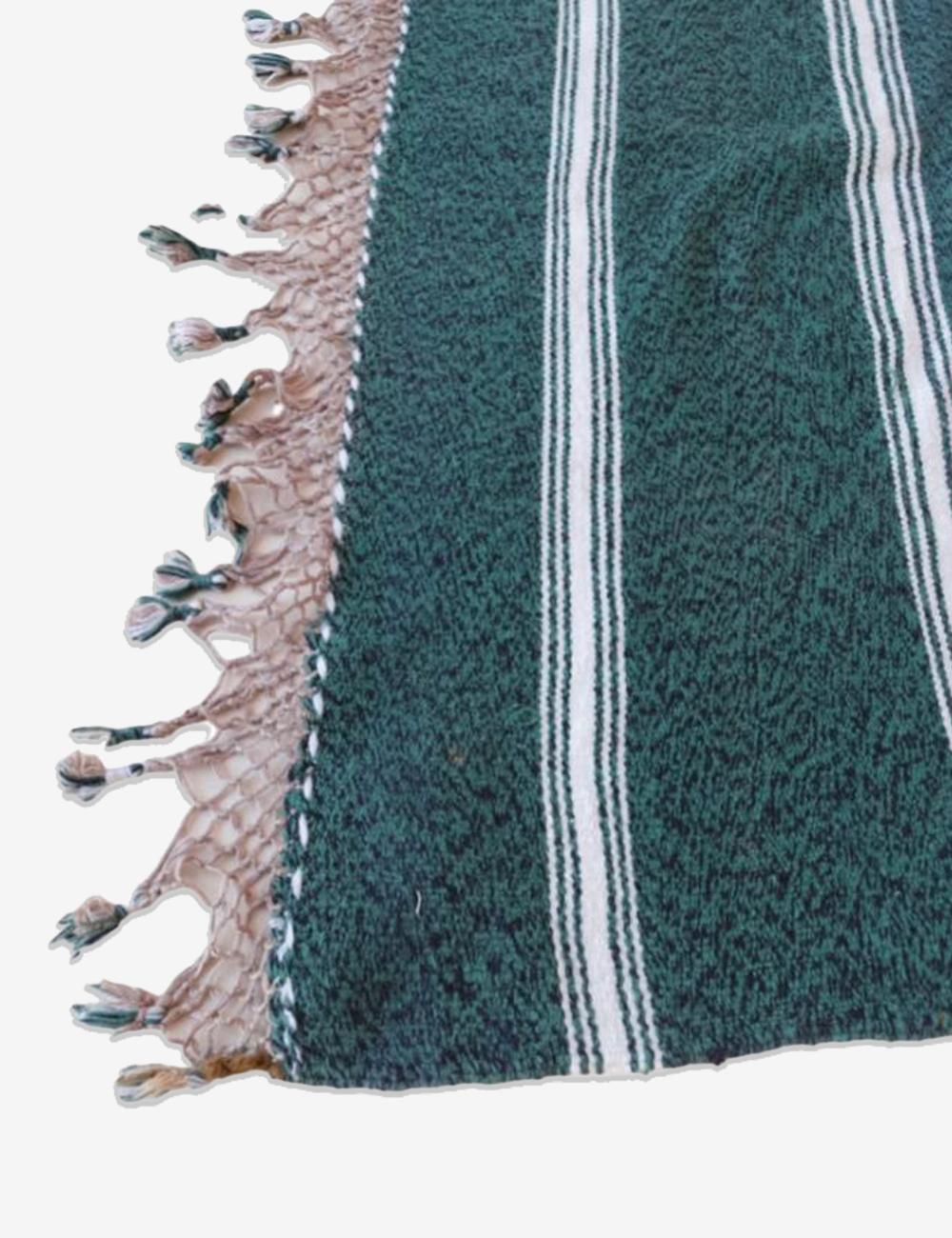 Striped Moroccan Berber Blanket 12.1 x 6.2 ft / 368 x 187 cm