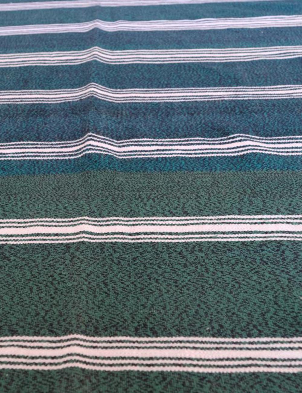 Striped Moroccan Berber Blanket 12.1 x 6.2 ft / 368 x 187 cm