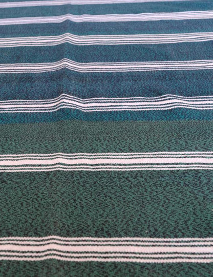 Striped Moroccan Berber Blanket 12.1 x 6.2 ft / 368 x 187 cm