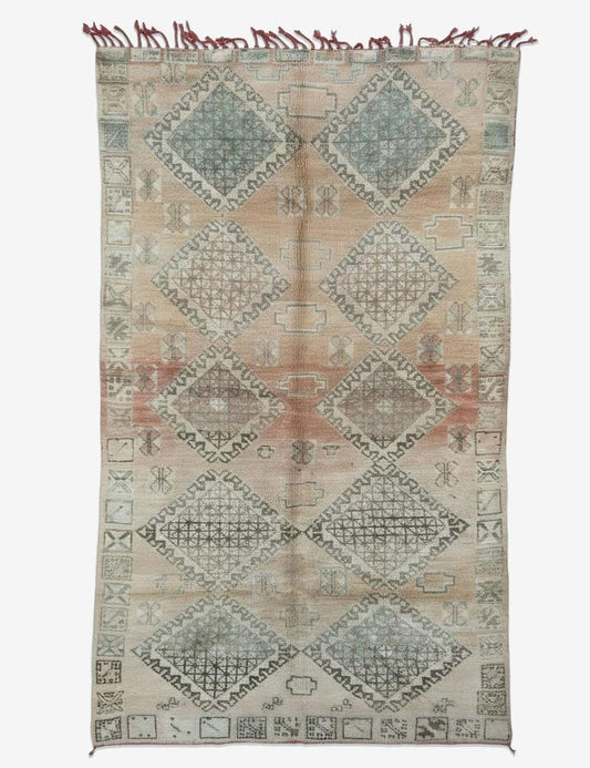 Mid Century Moroccan Rug 9.4 x 5.9 ft / 286 x 181 cm