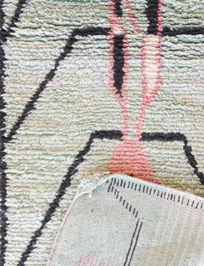 Mint Green Moroccan Runner Rug 9.7 x 2.6 ft / 295 x 82 cm - Surcoma