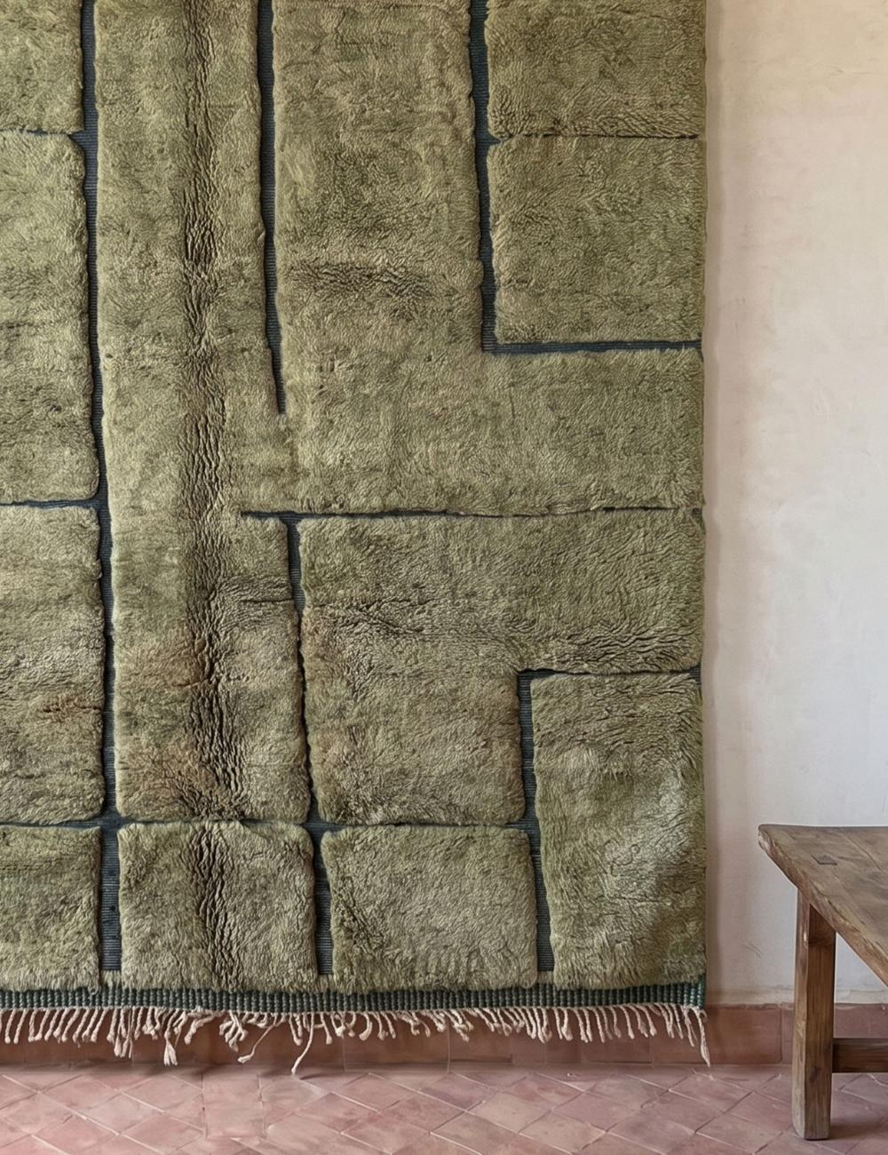 Green Beni Mrirt Moroccan Custom Rug - Forma 85