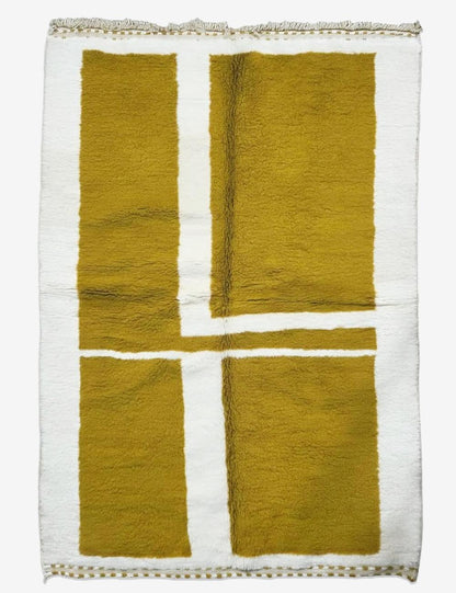 Modern Mustard Boujad Rug 7.5 x 5.1 ft / 230 x 157 cm
