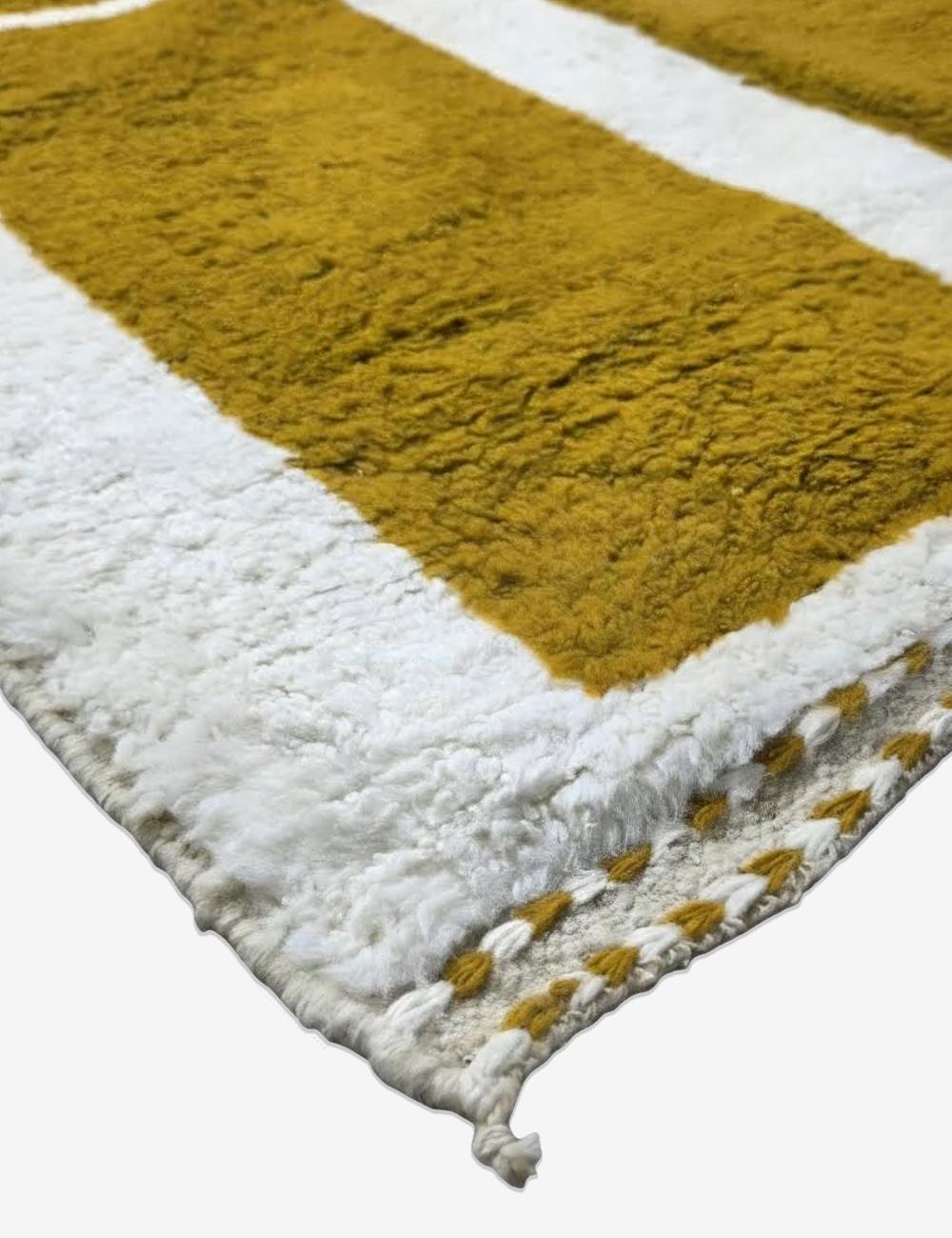 Modern Mustard Boujad Rug 7.5 x 5.1 ft / 230 x 157 cm