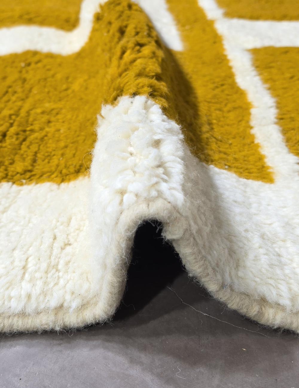 Modern Mustard Boujad Rug 7.5 x 5.1 ft / 230 x 157 cm