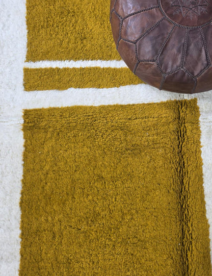 Modern Mustard Boujad Rug 7.5 x 5.1 ft / 230 x 157 cm