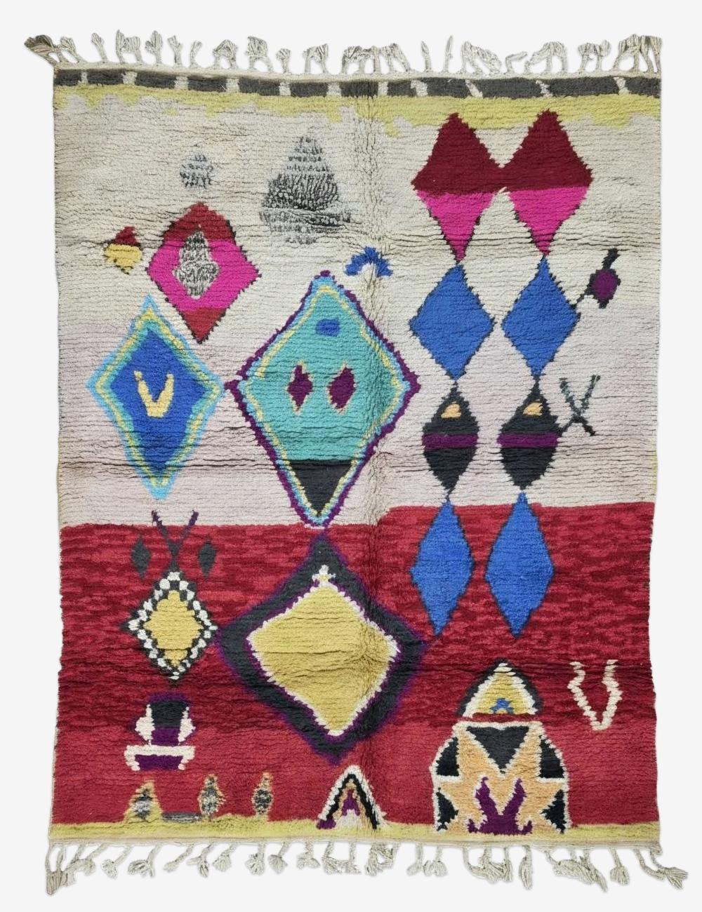 Handwoven Berber Wool Rug 9 x 6.8 ft / 274 x 210 cm