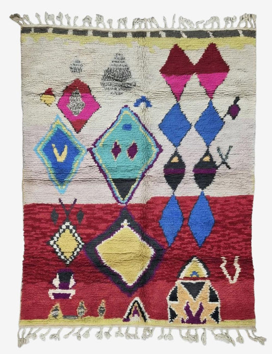 Handwoven Berber Wool Rug 9 x 6.8 ft / 274 x 210 cm